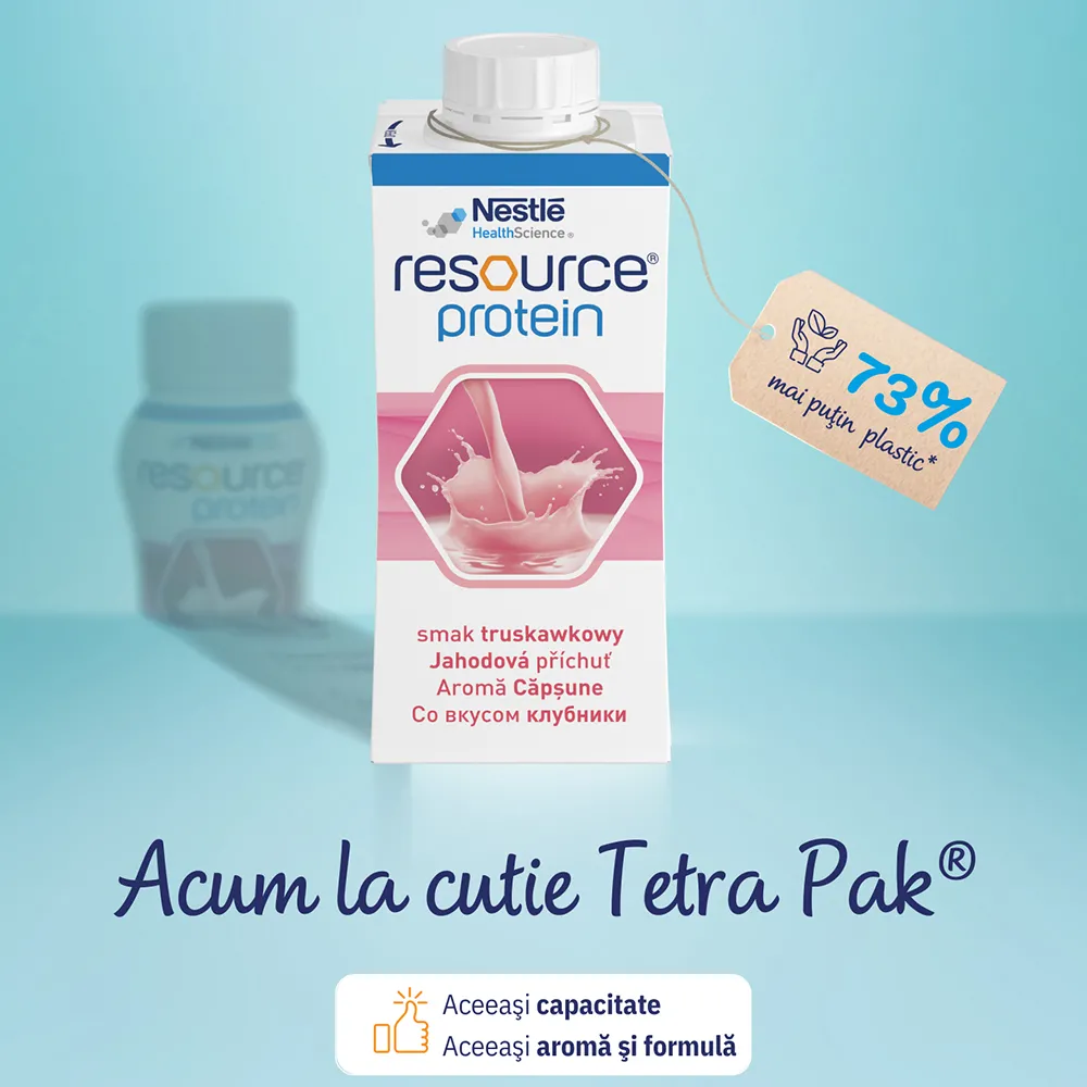 Resource 2.0 Proteine cu Aroma de Capsuni fara Gluten, 4 buc x 200 ml, Nestle