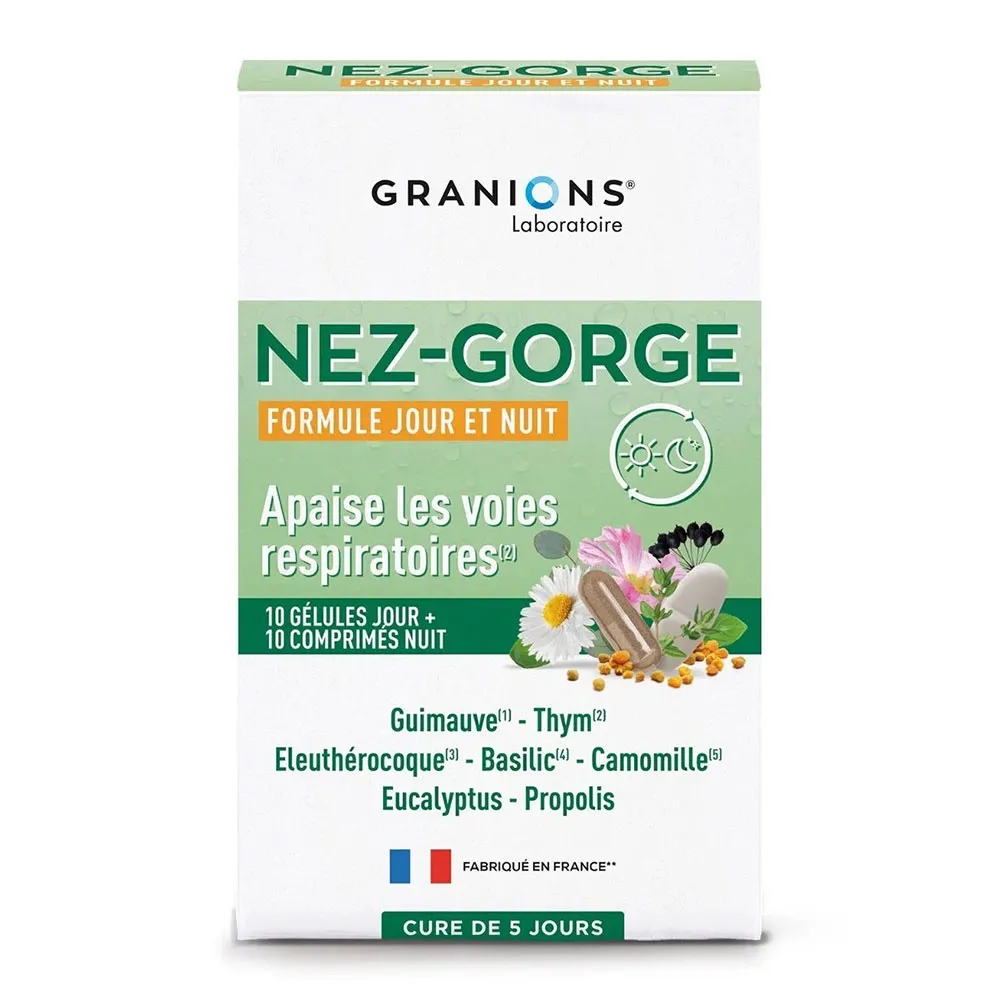 Formula Zi Noapte, pentru confortul respirator, Nez-Gorge, 10 + 10 comprimate, Granion