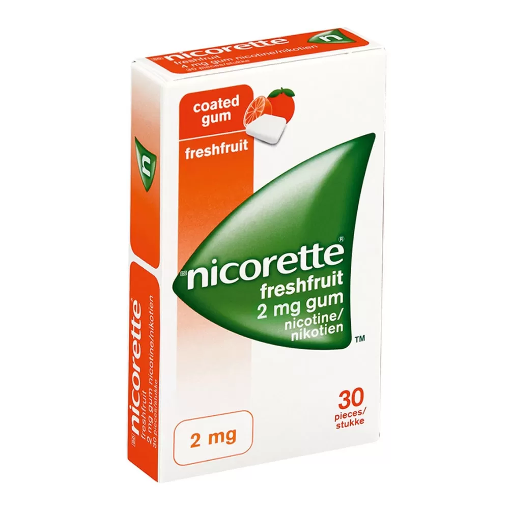 Guma Freshfruit Nicorette, 2 mg, 30 bucati, Mcneil
