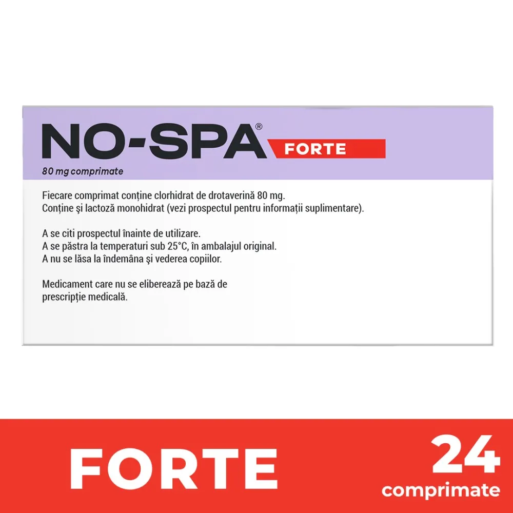 No-Spa Forte, 80 mg, 24 comprimate, Sanofi