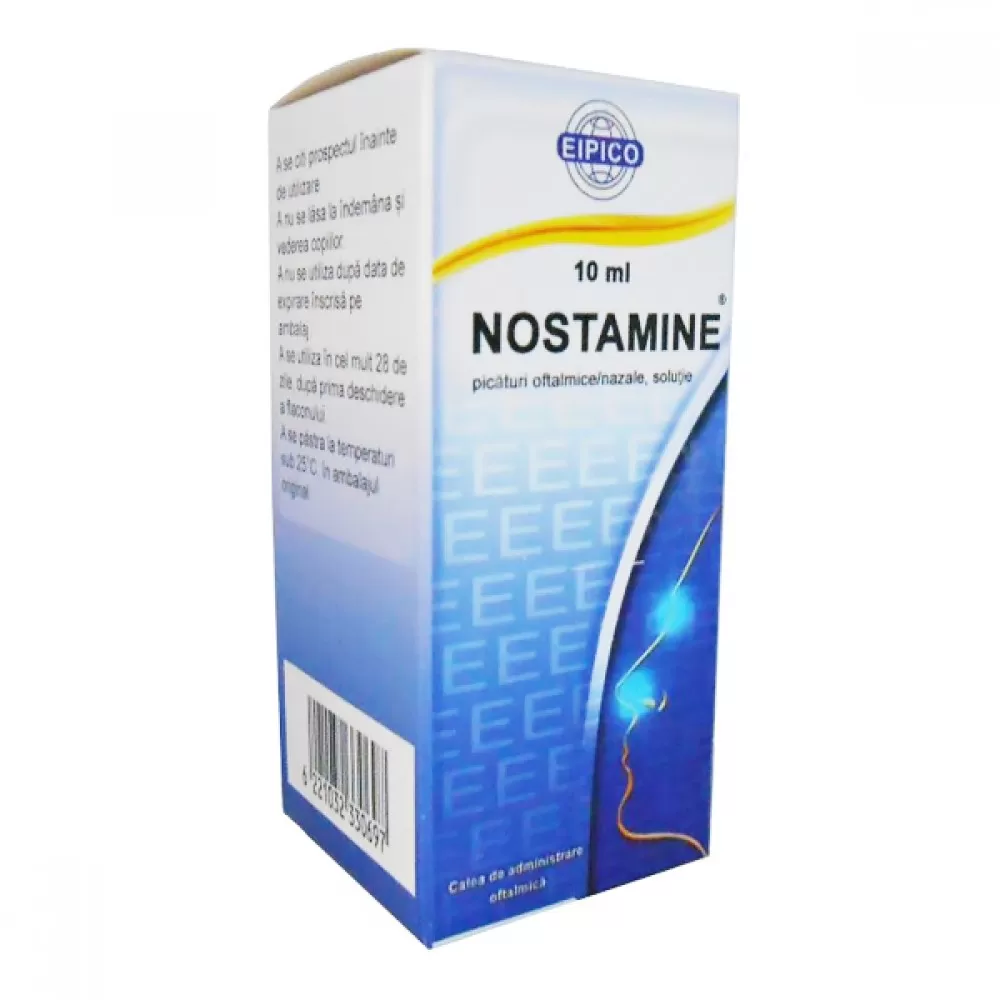Nostamine picaturi oftalmice/nazale, solutie, 0,5 mg/ml + 0,5 mg/ml, 10 ml, Eipico Med