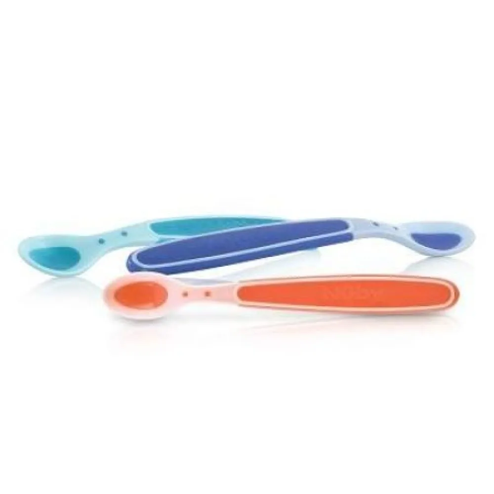 Nuby 5235 Set 3 Lingurite Hot Safe +4 luni