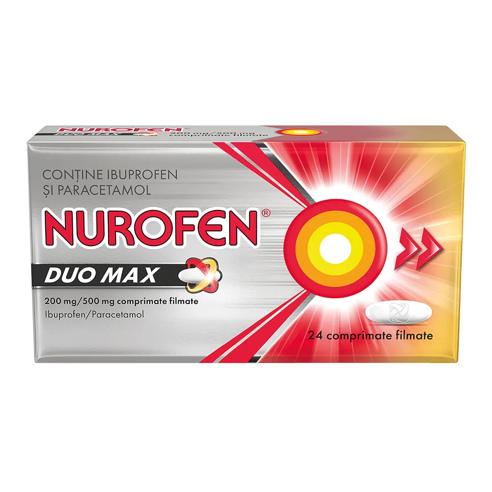 Nurofen Duo Max 200mg/500mg, 24 comprimate filmate, Reckitt