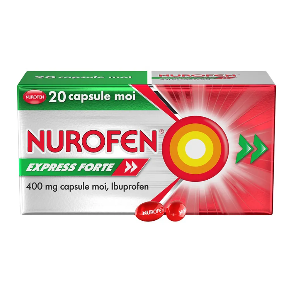 Nurofen Express Forte, 400 mg, 20 capsule moi, Reckitt Benckiser