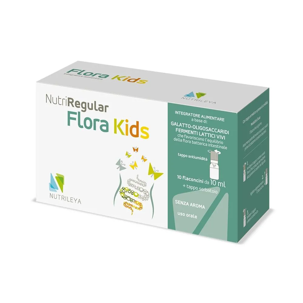 Nutriregular Flora Kids, 10 fiole buvabile, Nutrileya