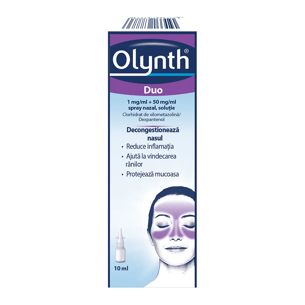 Spray nazal Duo, 1 mg/ml+50 mg/ml, soluție, 10 ml, Olynth