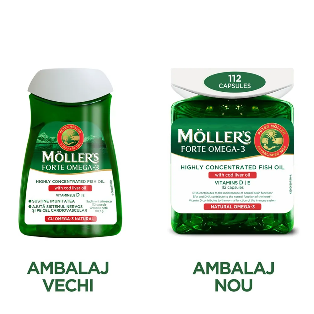 Omega 3 Forte Moller's, 112 capsule, Orkla Health