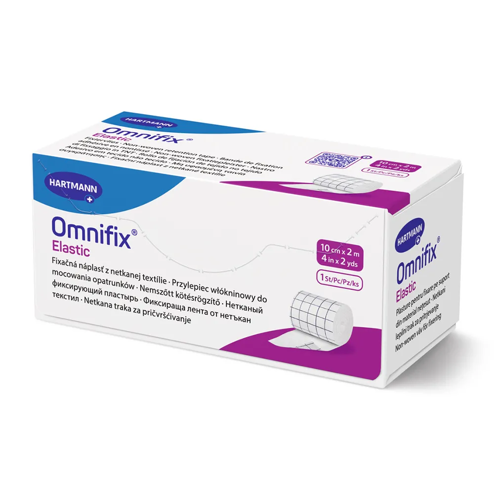 OmniFix Plasture Elastic pe suport de material netesut 10 cm x 2 m, 1 bucata, Hartmann