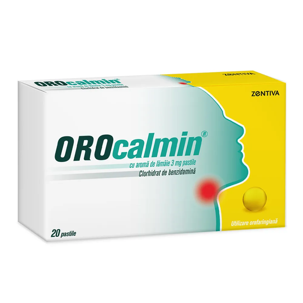 Orocalmin 3 mg cu aroma de lamaie, 20 pastile, Zentiva