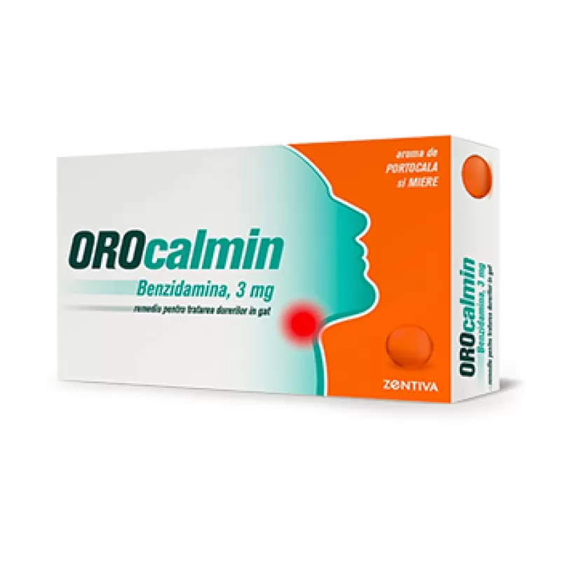 Orocalmin cu aroma de portocala si miere, 3 mg, 20 pastile, Zentiva