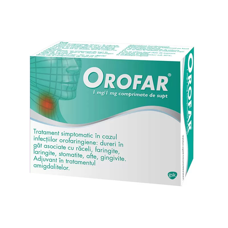 Orofar 1mg/1mg - comprimate de supt x 24