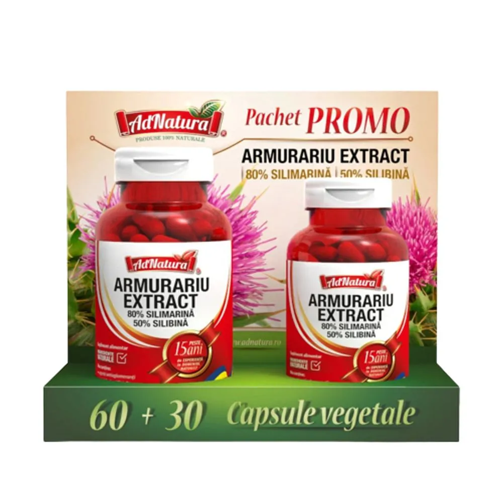 Pachet Armurariu extract, 60 + 30 capsule, AdNatura