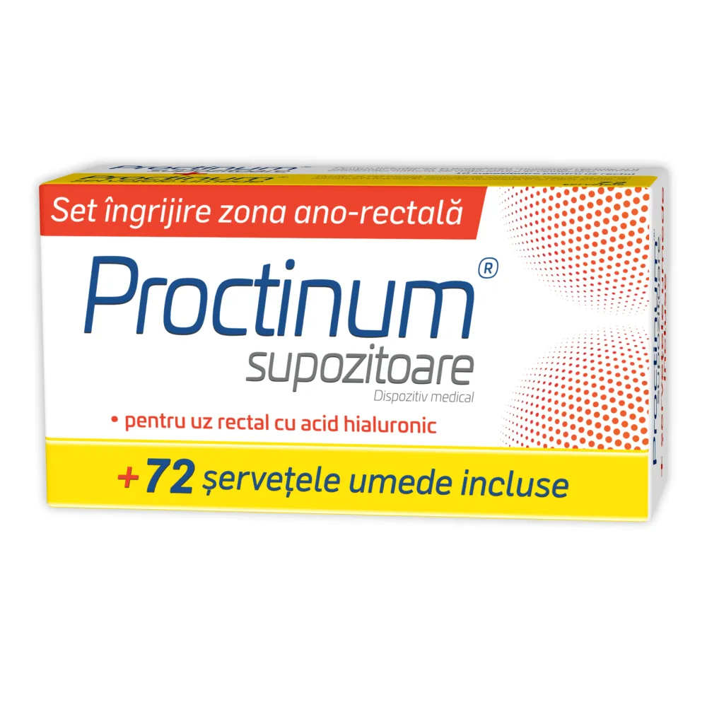 Pachet Proctinum 10 supozitoare + Servetele umede 72 bucati Gratuit - Zdrovit