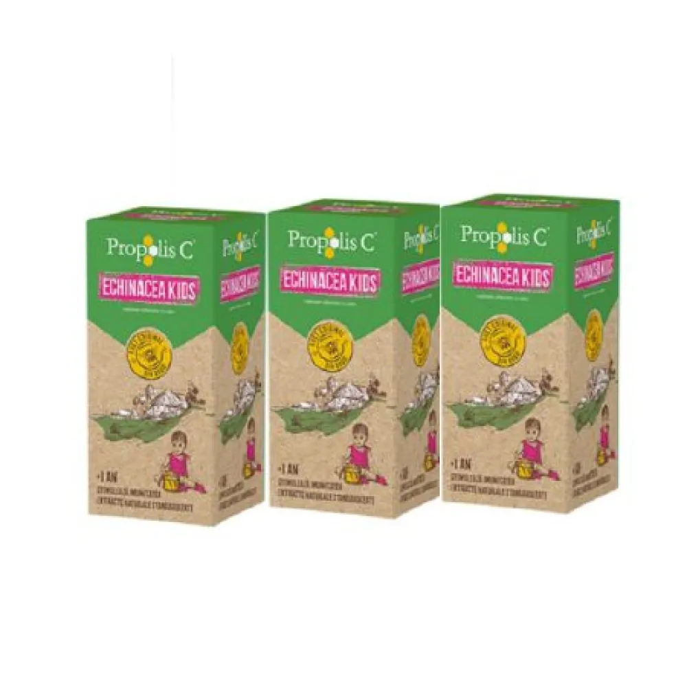 Pachet Propolis C plus Echinacea Kids Sirop (3 la pret de 2), 150ml, Fiterman Pharma