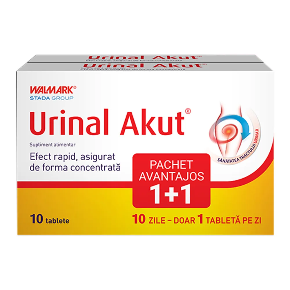 Pachet Urinal Akut Idelyn 10 + 10 tablete, (1+1) , Walmark