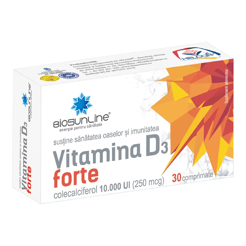 Pachet Vitamina D3 Forte 10000UI -comprimate x 30 - Helcor (1+1 Oferta)