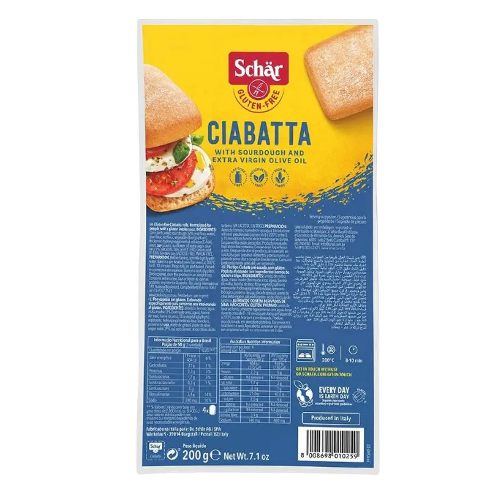Paine ciabatta fara gluten Ciabattine, 200g, Schar