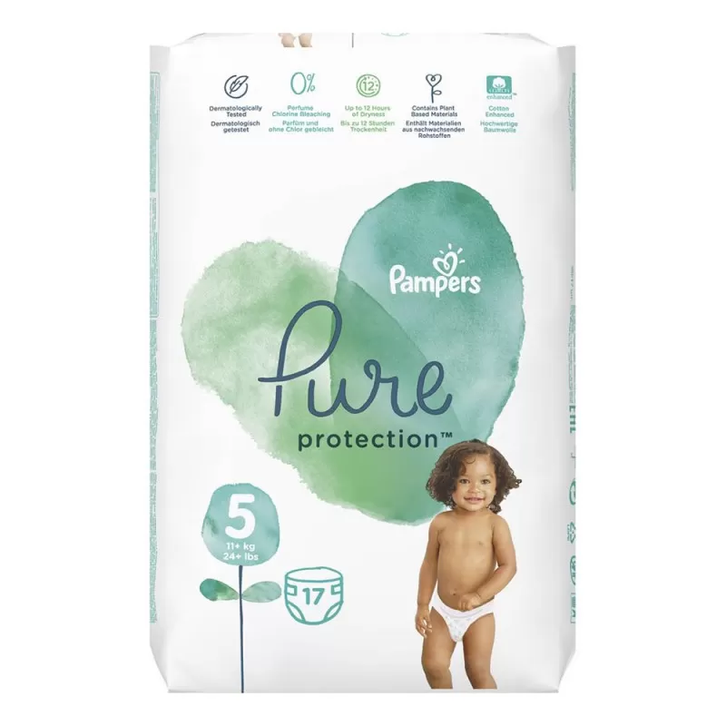 Pampers Pure Protection Nr. 5, 11+ kg Scutece x 17