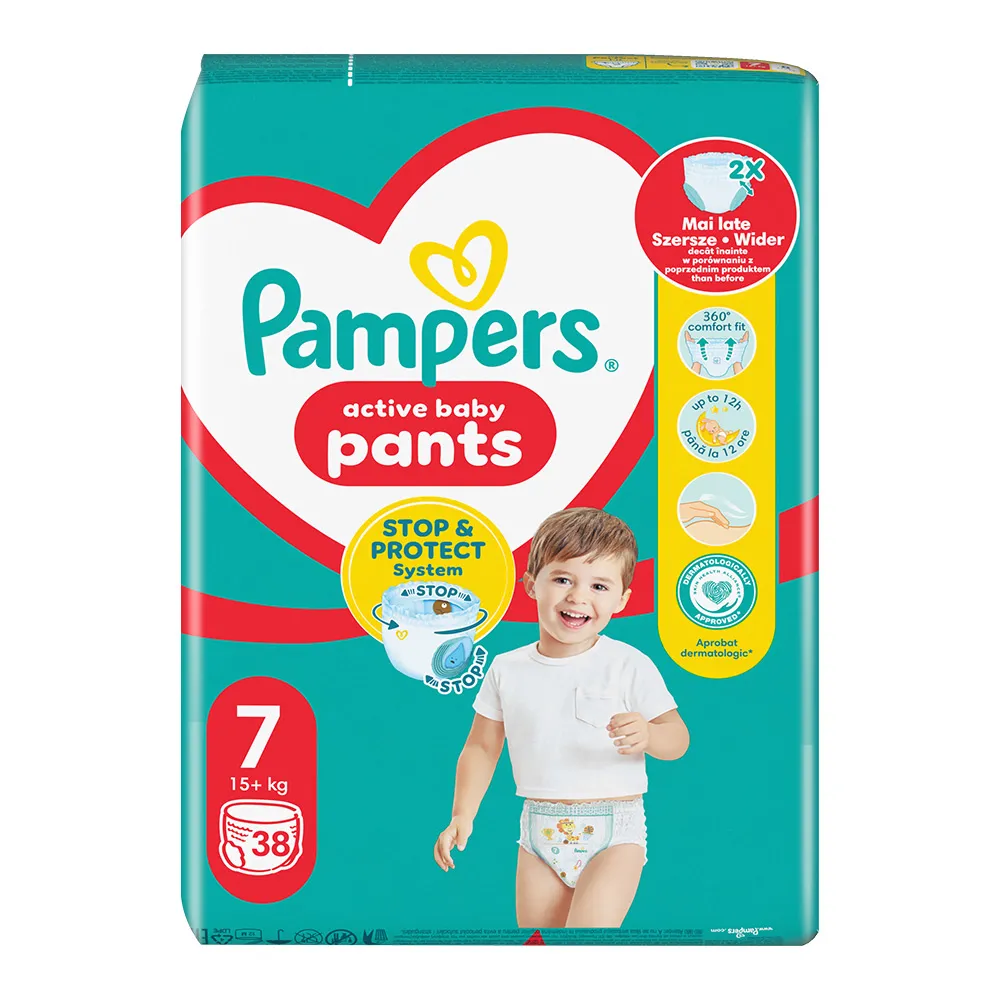 Pampers nr 7 Pants 17+ kg Scutece Chilotel, 38 bucati