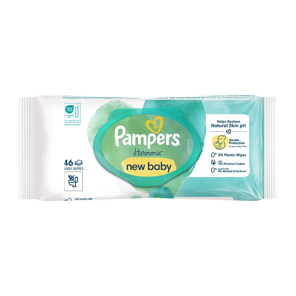 Servetele Harmonie New Baby, 46 buc, Pampers