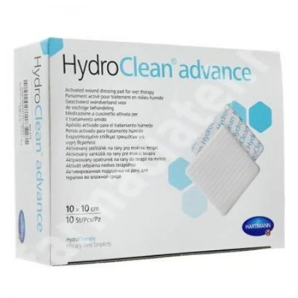 Pansament activat pentru terapia umeda HydroClean Advance 7.5x7.5 cm (609768), 10 bucati, Hartmann