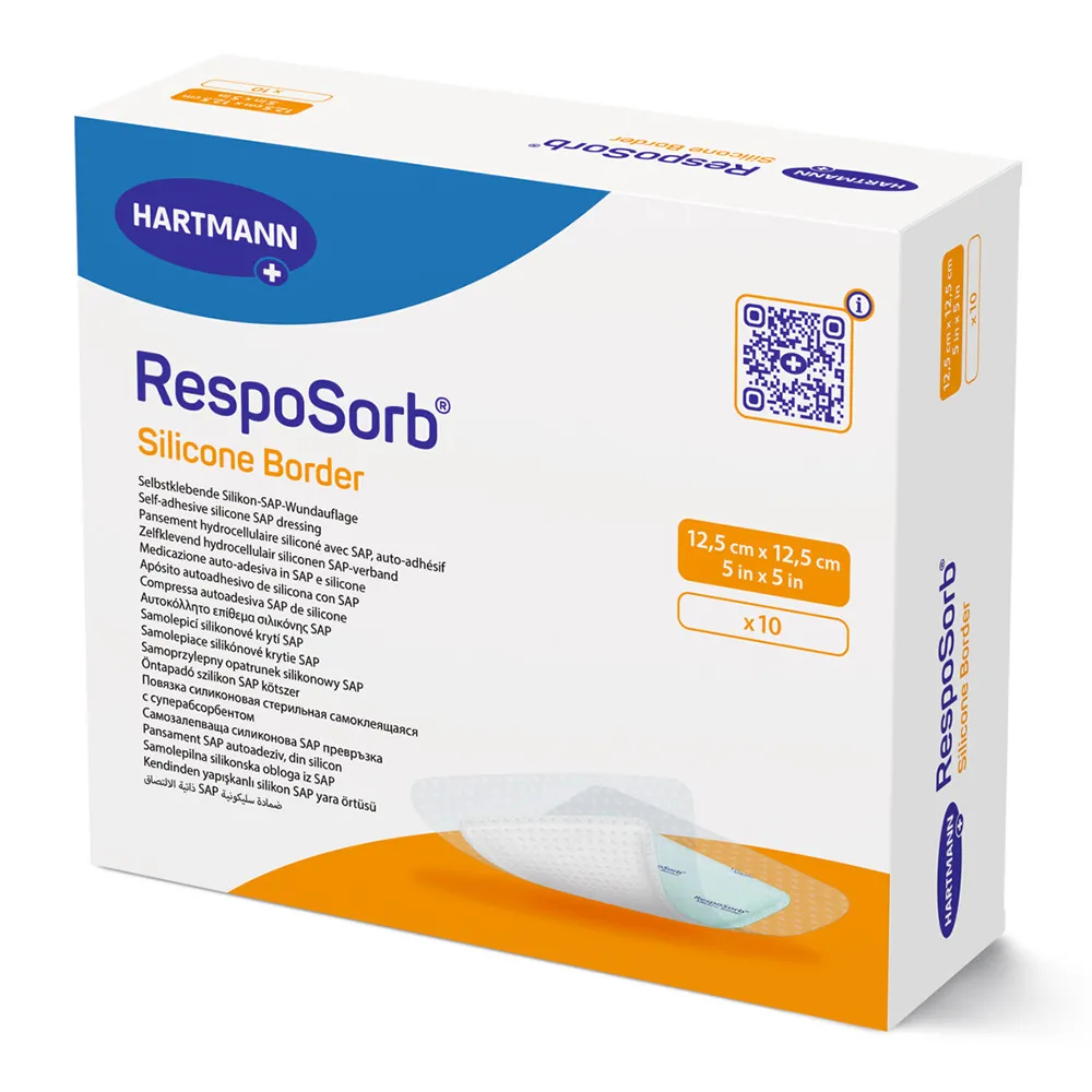 Pansament RespoSorb Silicone Border 12,5 x 12,5 cm, 10 bucati, Hartmann