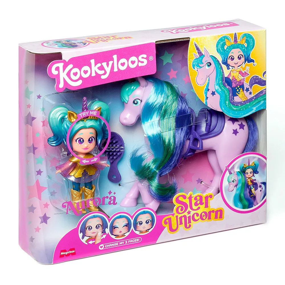 Papusa Kookyloos - Set de Joaca Unicorn Stea