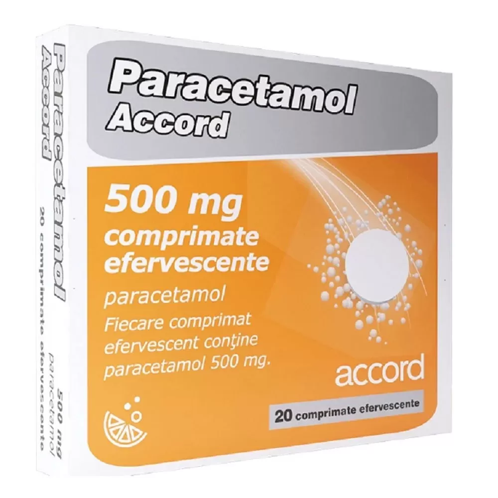 Paracetamol Accord, 500 mg, 20 comprimate efervescente, Accord Healthcare