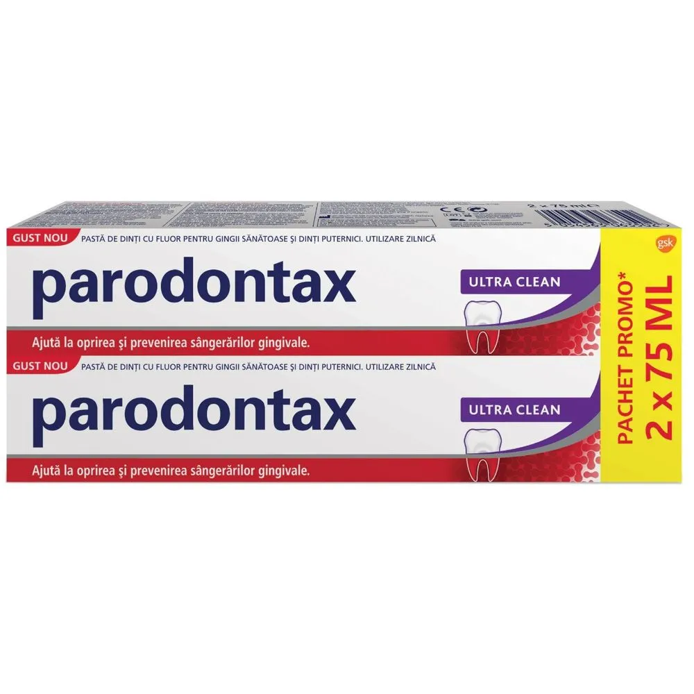 Parodontax Pasta de Dinti Ultra Clean x 75ml (1+1*50% Oferta)