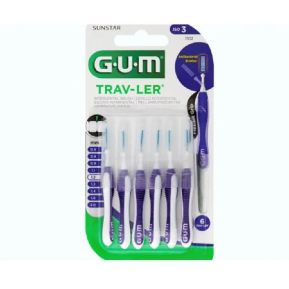 Perii interdentare Trav-Ler 1.2 mm, 6 bucati, Sunstar Gum