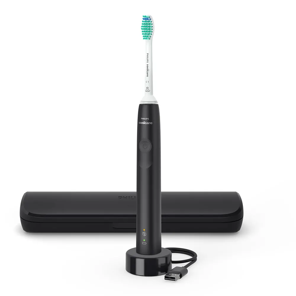 Periuta de Dinti Electrica 3100 Negru + Toc Transport Sonicare HX3673/14, Philips