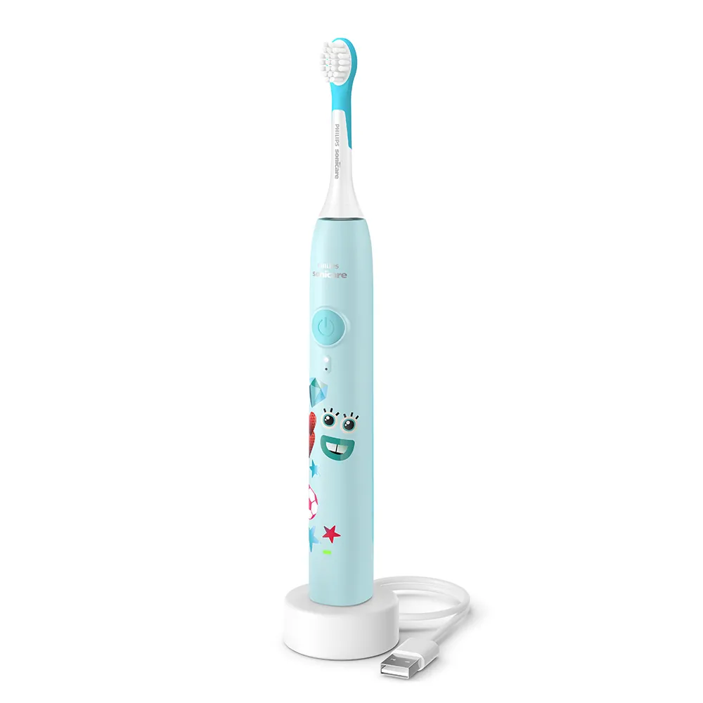 Periuta Electrica Kids Verde HX6500/23 + 2 Rezerve, Philips Sonicare