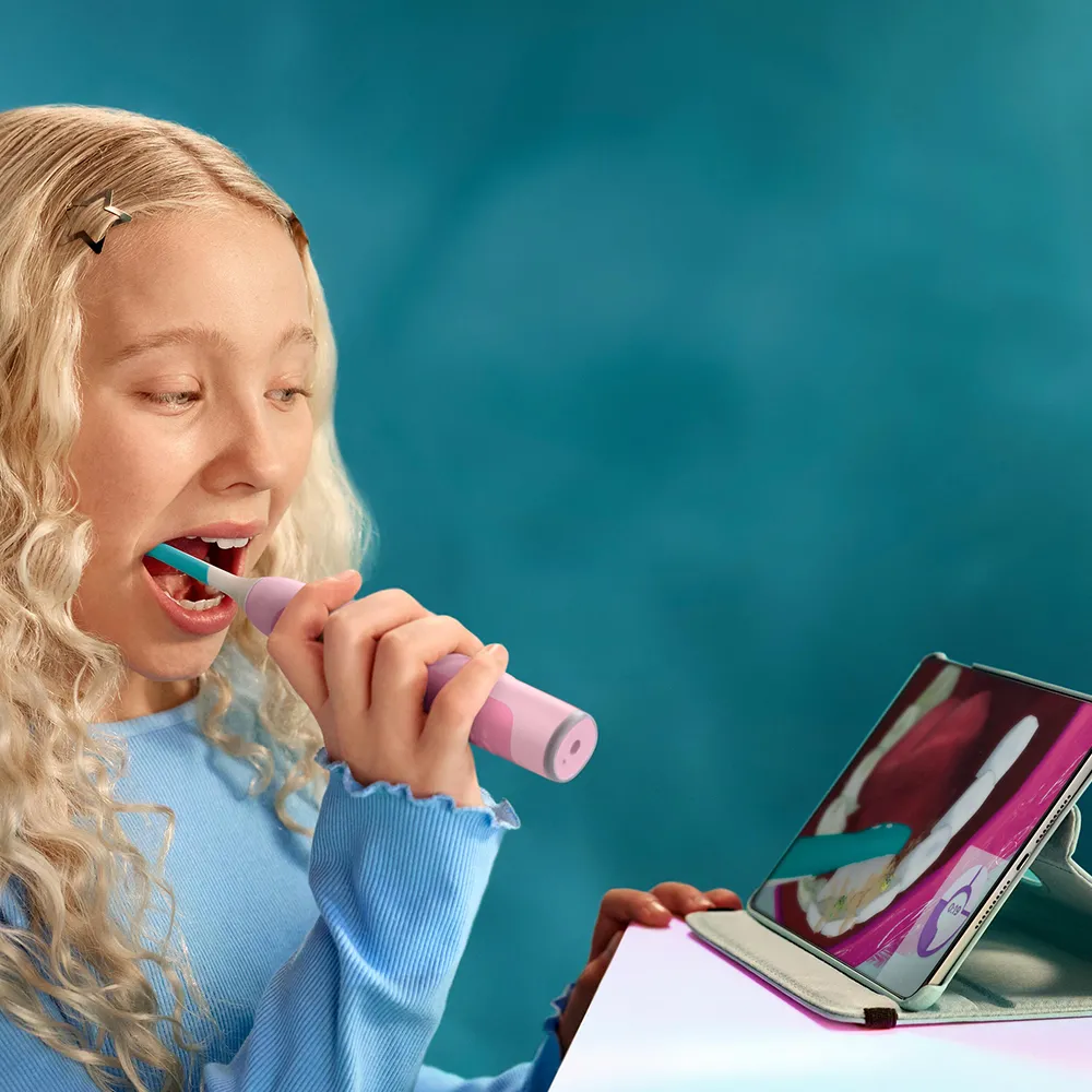 Periuta Electrica Kids Smart Roz HX6600/11 + 2 Rezerve, Philips Sonicare
