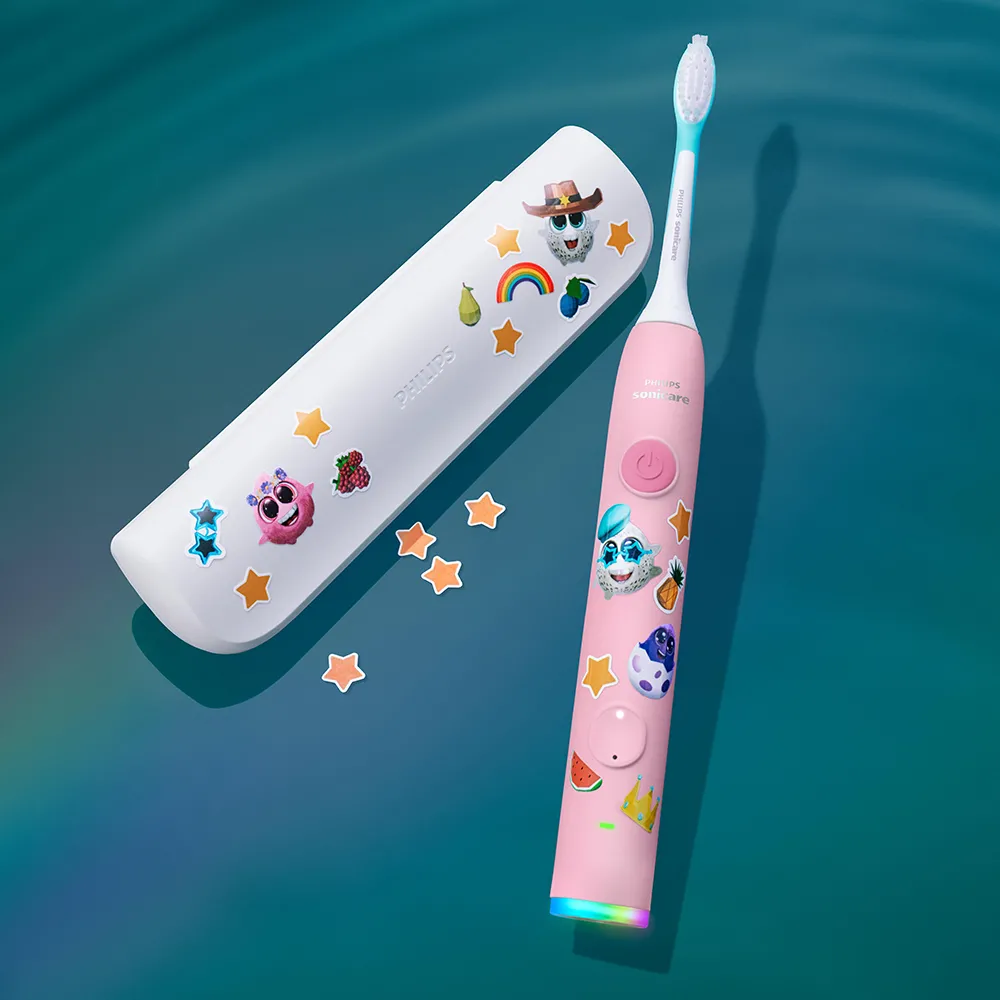Periuta Electrica Kids Smart Roz HX6600/11 + 2 Rezerve, Philips Sonicare