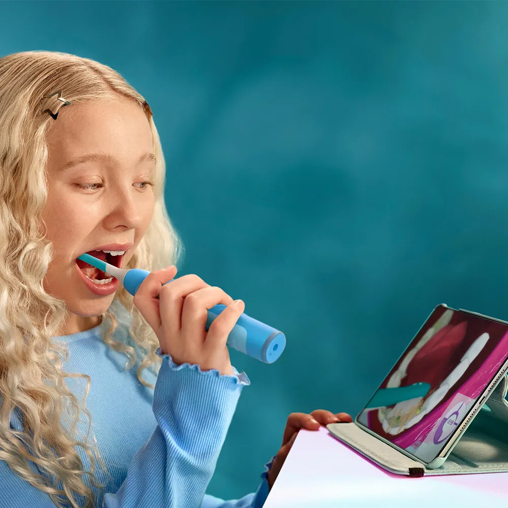 Periuta Electrica Kids Smart Bleu HX6600/12 + 2 Rezerve, Philips Sonicare