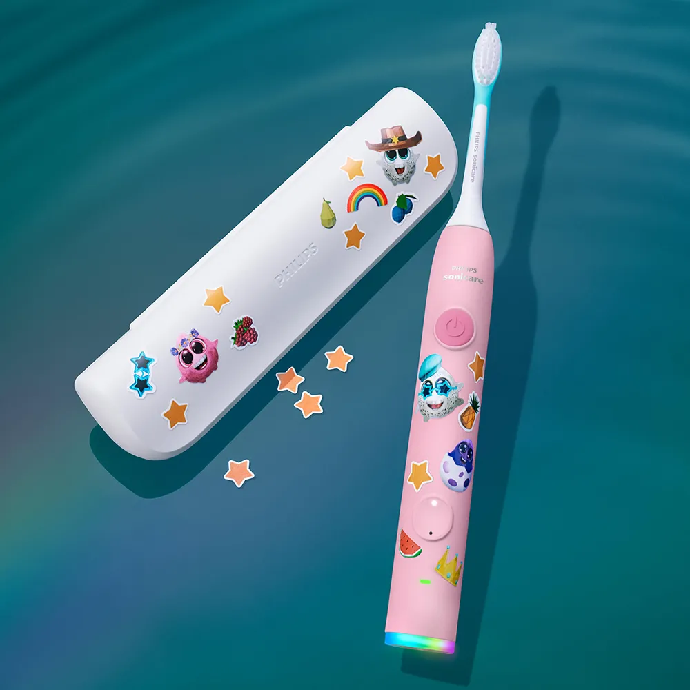 Periuta Electrica Kids Smart Roz + 2 Rezerve + Toc HX6600/41, Philips Sonicare