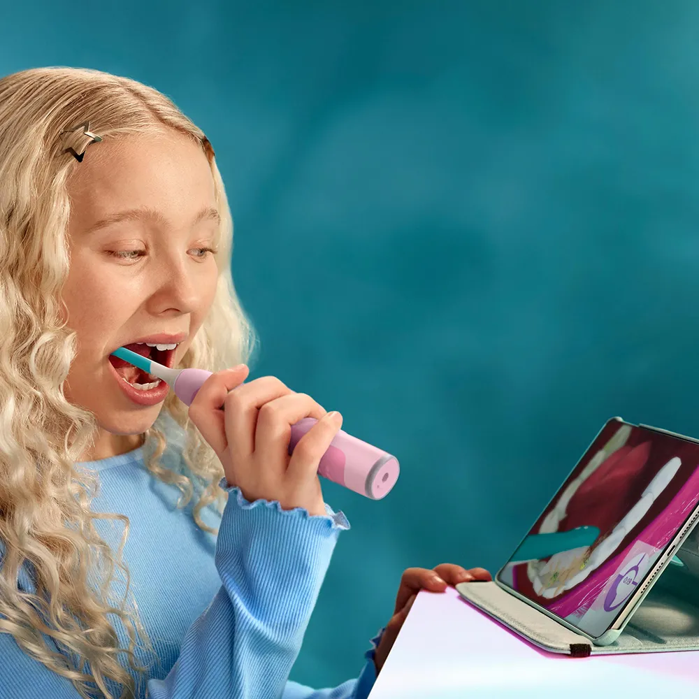 Periuta Electrica Kids Smart Roz + 2 Rezerve + Toc HX6600/41, Philips Sonicare