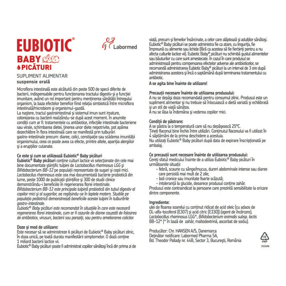 Picaturi Eubiotic Baby, 8 g, Labormed