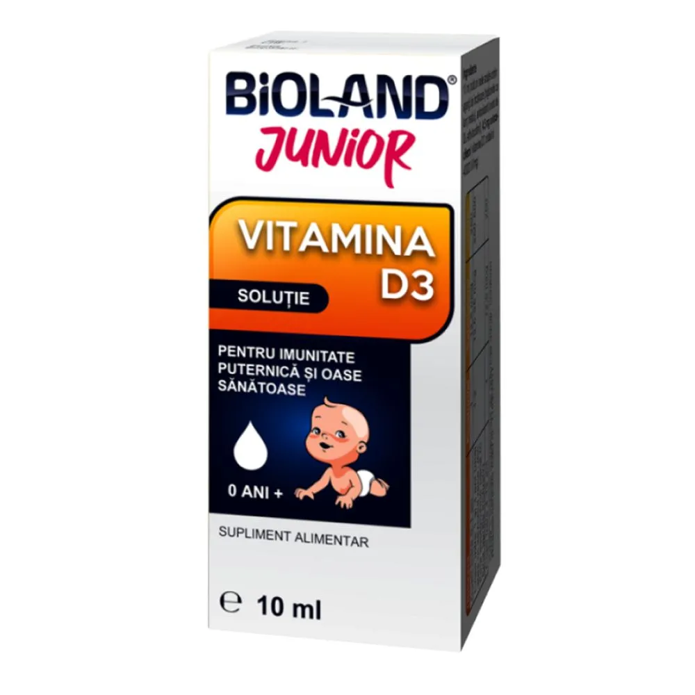 Picaturi solutie orala Vitamina D3 Bioland Junior, 10ml, Biofarm