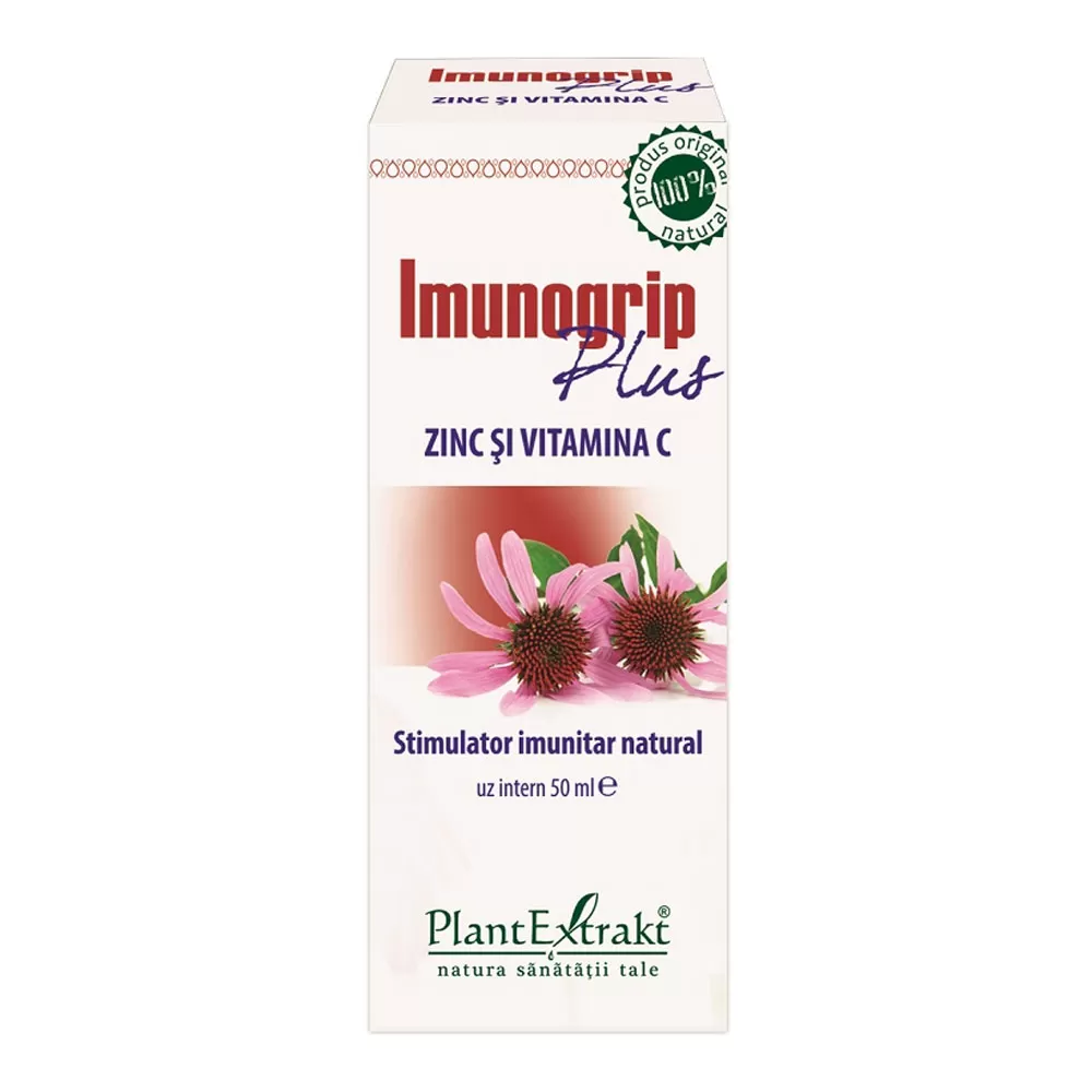 Imunogrip Plus Zinc si vitamina C, 50 ml, Plant Extrakt