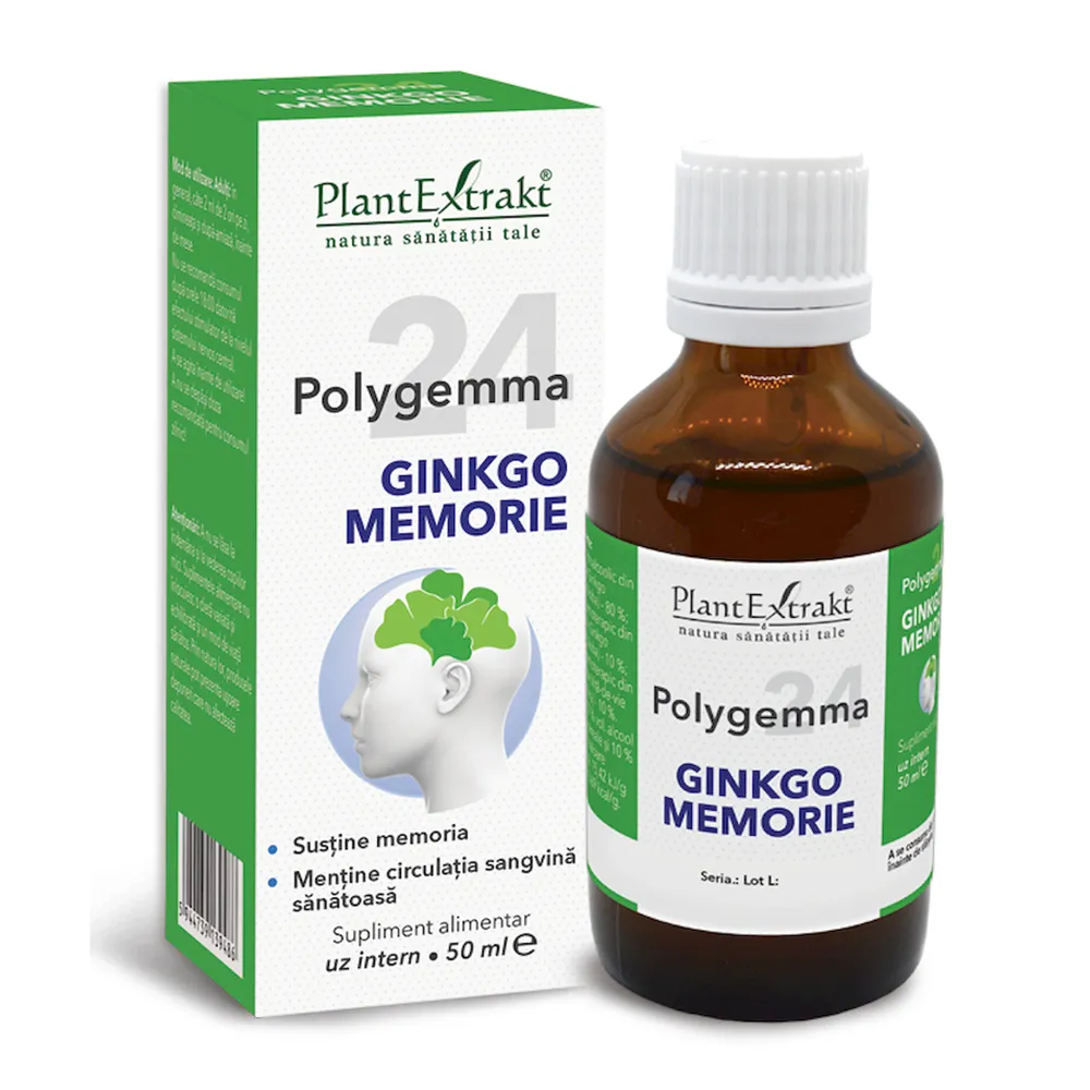 Polygemma 24 Ginkgo Memorie, 50 ml, Plant Extrakt