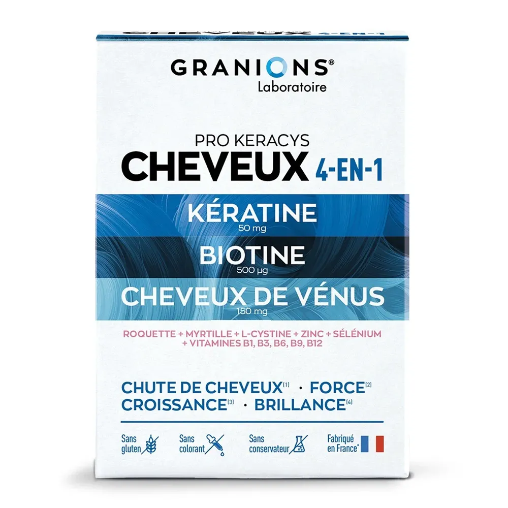 Vitamine pentru par Pro Keracys Cheveux 4 in 1, 90 tablete, Granions