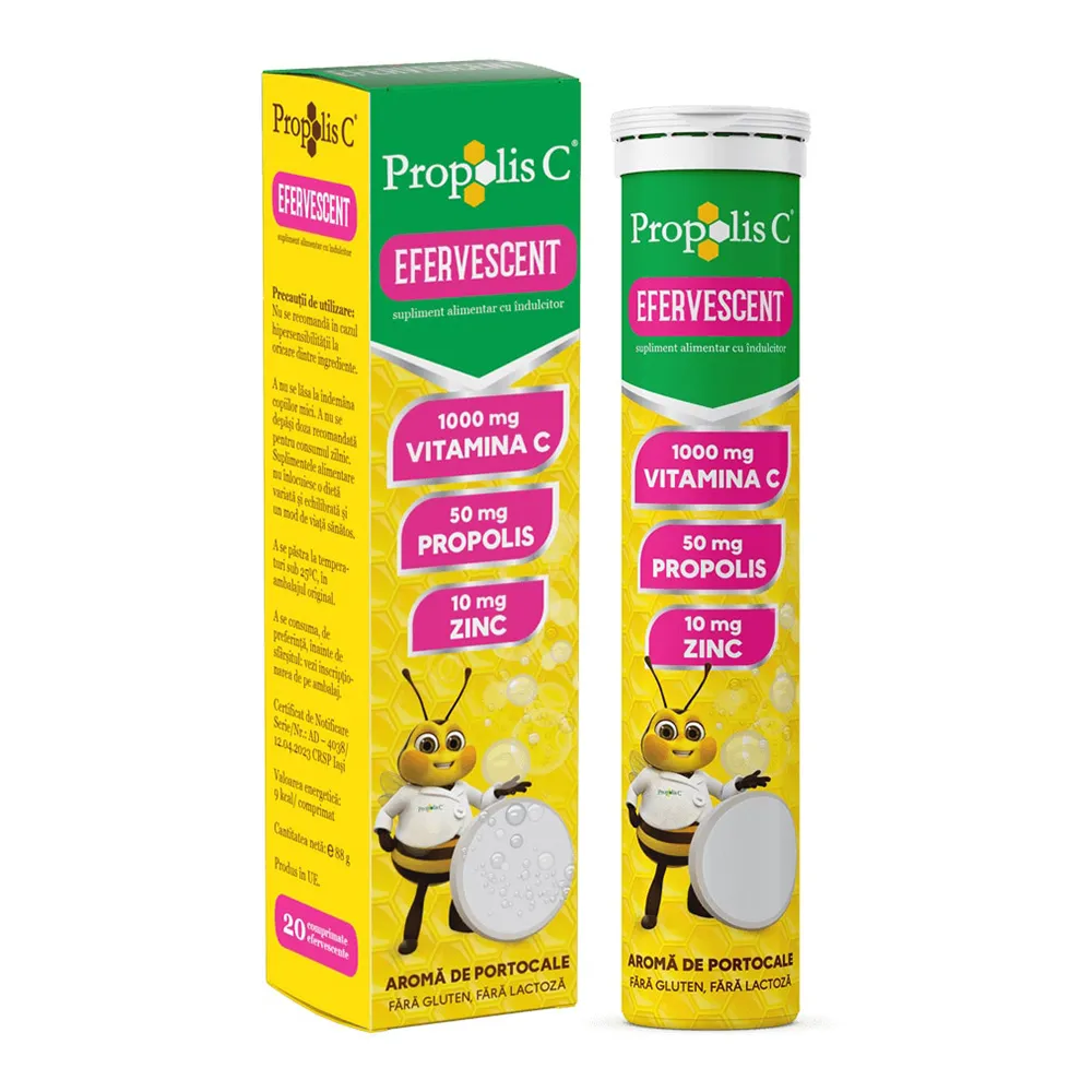 Propolis C, 20 comprimate efervescente, Fiterman