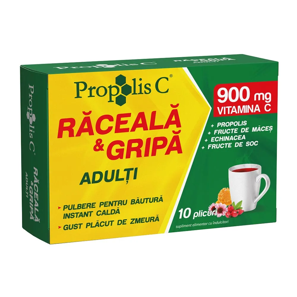Propolis C Raceala si Gripa Adulti, 10 plicuri, Fiterman