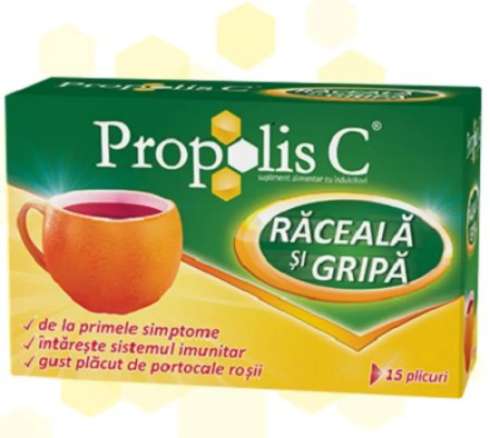 Propolis C Raceala si Gripa Portocale -plic x 15 - Fiterman