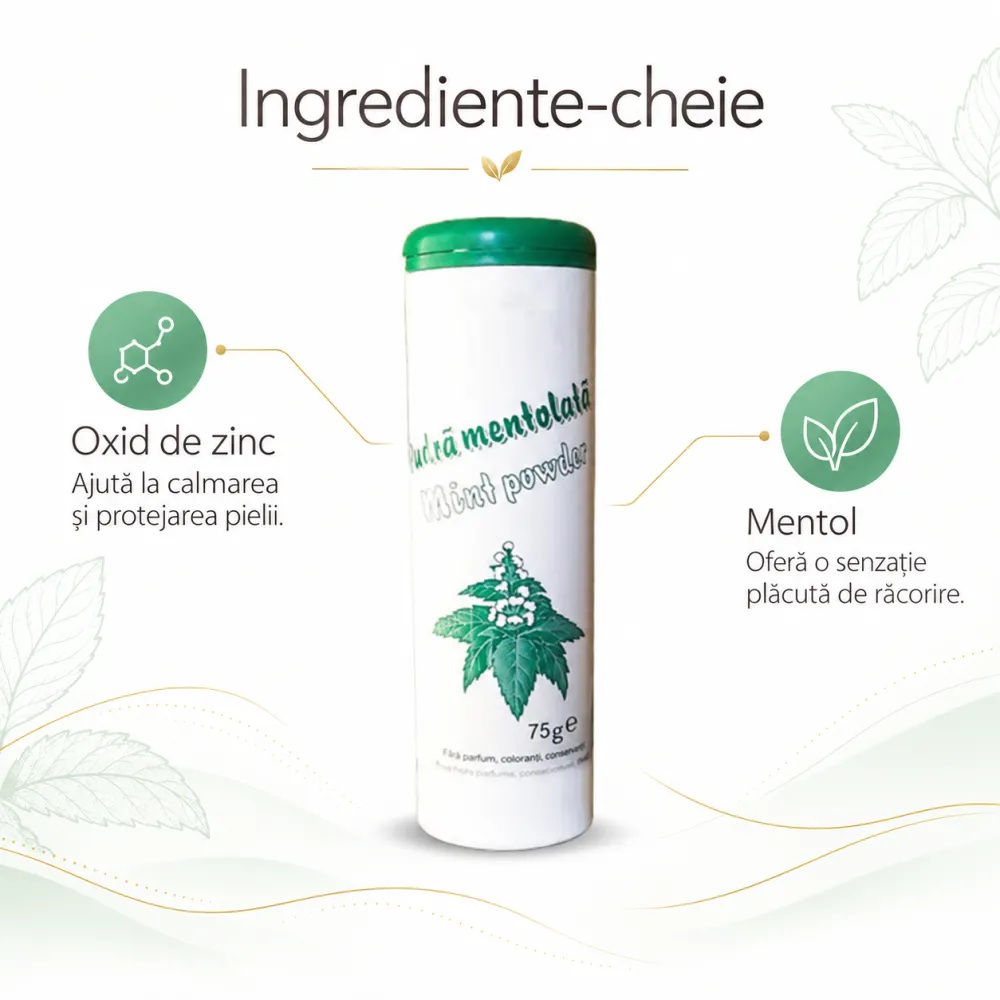 Pudra mentolata, 75 g, Mebra