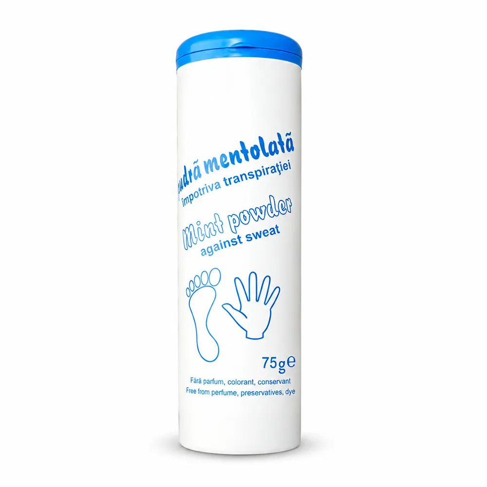 Pudra mentolata impotriva transpiratiei, 75 g, Mebra