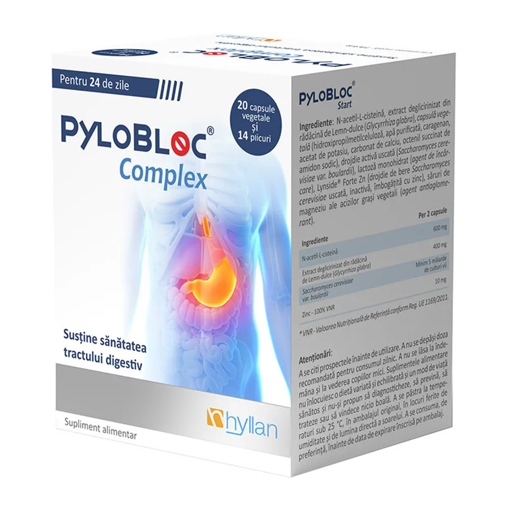 PyloBloc Complex, 20 capsule + 14 plicuri, Hyllan