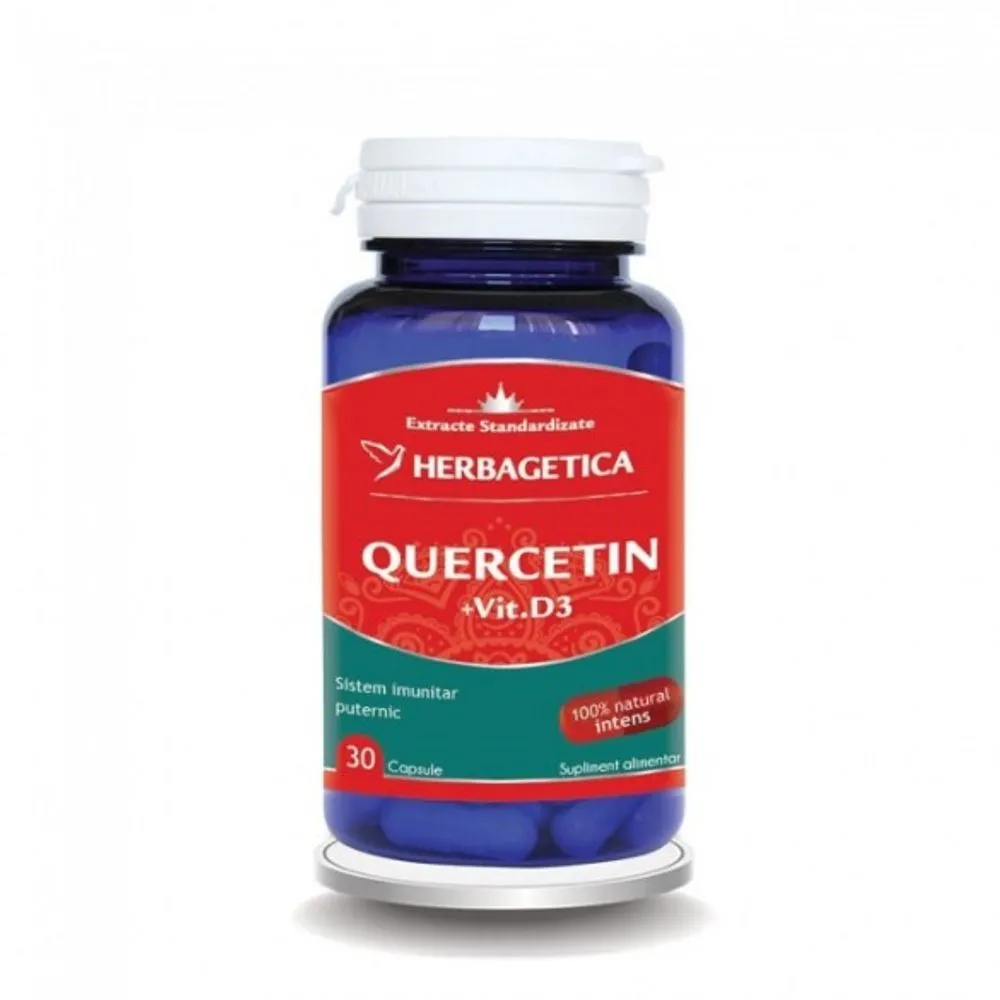 Quercetin cu Vitamina D3, 30 capsule, Herbagetica