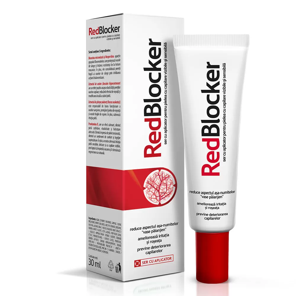 RedBlocker Ser pentru Pielea cu Capilare Vizibile si Sensibilia x 30 ml - Aflofarm
